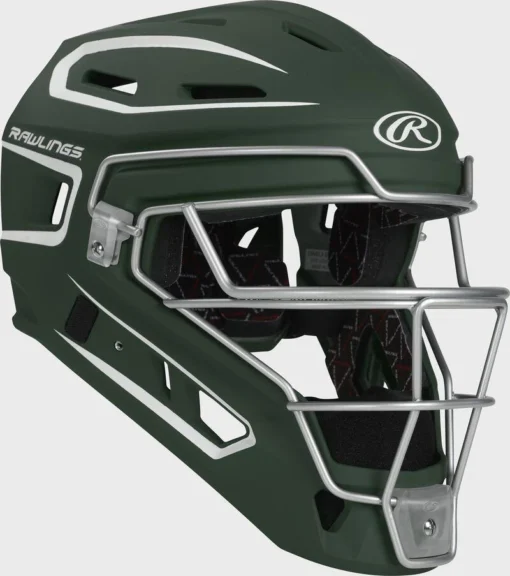 Rawlings Youth Dark Green/White VELO 2.0 Catcher's Gear Box Set: CSV2Y-DG / W -Rawlings CHV27S DG W 6