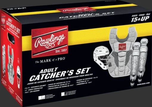 Rawlings Adult White/Silver VELO 2.0 Catcher's Gear Box Set: CSV2A-W/SIL -Rawlings CSV2A VELObox 16